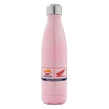 Honda Repsol Team, Μεταλλικό παγούρι θερμός Ροζ Ιριδίζον (Stainless steel), διπλού τοιχώματος, 500ml