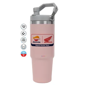 Honda Repsol Team, Pink color, 890ml (30oz) stainless Steel Tumbler with Handle