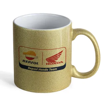 Honda Repsol Team, Κούπα Χρυσή Glitter που γυαλίζει, κεραμική, 330ml