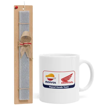 Honda Repsol Team, Easter Set, Ceramic Cup (330ml) & Easter aromatic flat candle (30cm) (GRAY)