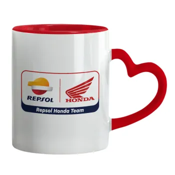 Honda Repsol Team, Mug heart red handle, ceramic, 330ml