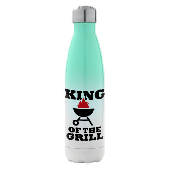 KING of the Grill, Μεταλλικό παγούρι θερμός Πράσινο/Λευκό (Stainless steel), διπλού τοιχώματος, 500ml