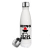 KING of the Grill, Μεταλλικό παγούρι θερμός Λευκό (Stainless steel), διπλού τοιχώματος, 500ml