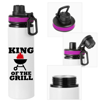 KING of the Grill, Metallic water bottle with safety lid, 850ml aluminum