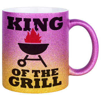 KING of the Grill, Κούπα Χρυσή/Ροζ Glitter, κεραμική, 330ml