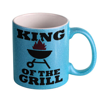 KING of the Grill, Κούπα Σιέλ Glitter που γυαλίζει, κεραμική, 330ml