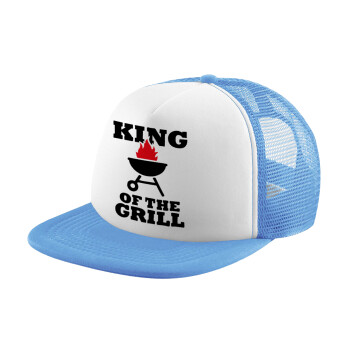 KING of the Grill, Καπέλο Soft Trucker με Δίχτυ Γαλάζιο/Λευκό