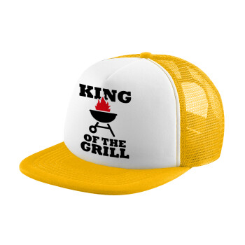 KING of the Grill, Καπέλο Ενηλίκων Soft Trucker με Δίχτυ Κίτρινο/White (POLYESTER, ΕΝΗΛΙΚΩΝ, UNISEX, ONE SIZE)