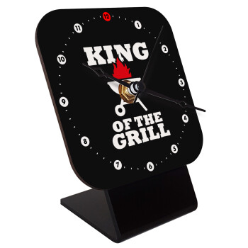 KING of the Grill, Quartz Wooden table clock with hands (10cm)