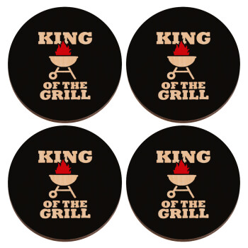KING of the Grill, ΣΕΤ x4 Σουβέρ ξύλινα στρογγυλά plywood (9cm)