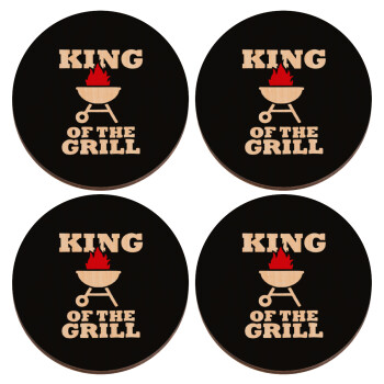 KING of the Grill, ΣΕΤ x4 Σουβέρ ξύλινα στρογγυλά plywood (9cm)