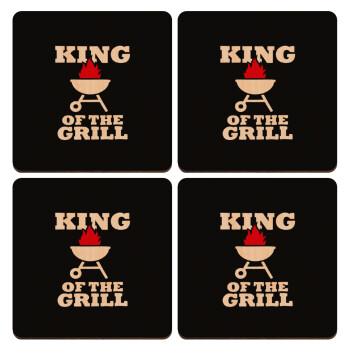 KING of the Grill, ΣΕΤ x4 Σουβέρ ξύλινα τετράγωνα plywood (9cm)