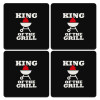 KING of the Grill, ΣΕΤ 4 Σουβέρ ξύλινα τετράγωνα (9cm)