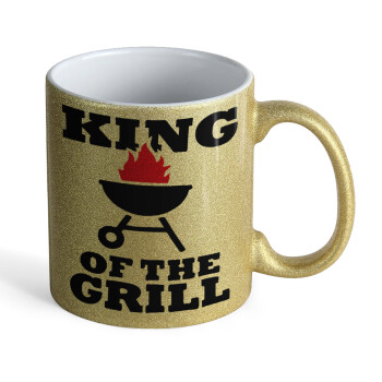 KING of the Grill, Κούπα Χρυσή Glitter που γυαλίζει, κεραμική, 330ml