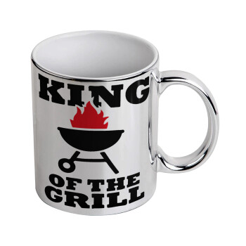 KING of the Grill, Mug ceramic, silver mirror, 330ml