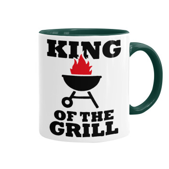 KING of the Grill, Κούπα χρωματιστή πράσινη, κεραμική, 330ml