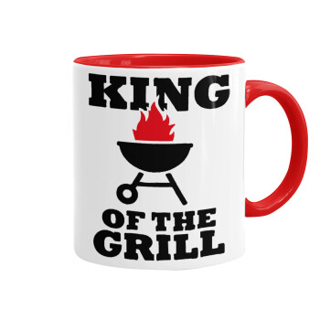 KING of the Grill, Κούπα χρωματιστή κόκκινη, κεραμική, 330ml