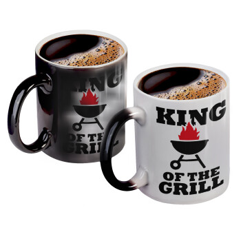 KING of the Grill, Color changing magic Mug, ceramic, 330ml when adding hot liquid inside, the black colour desappears (1 pcs)