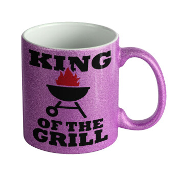 KING of the Grill, Κούπα Μωβ Glitter που γυαλίζει, κεραμική, 330ml