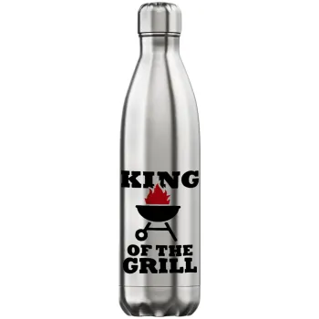 KING of the Grill, Μεταλλικό παγούρι θερμός Inox (Stainless steel), διπλού τοιχώματος, 750ml