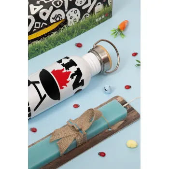 KING of the Grill, Πασχαλινή Λαμπάδα με παγούρι μεταλλικό (620ml, stainless steel) & κερί αρωματικό πλακέ (30cm) (ΤΙΡΚΟΥΑΖ)