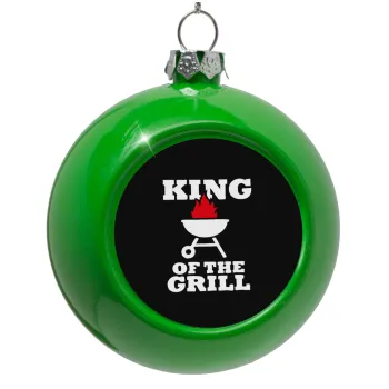 KING of the Grill, Green Christmas tree ornament bauble 8cm