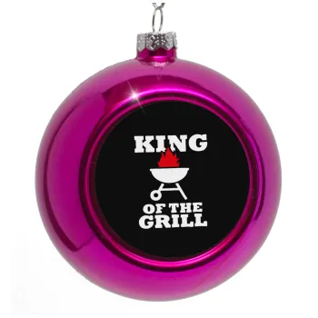 KING of the Grill, Purple Christmas tree ornament bauble 8cm