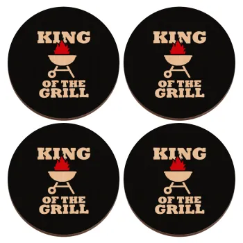 KING of the Grill, ΣΕΤ x4 Σουβέρ ξύλινα στρογγυλά plywood (9cm)