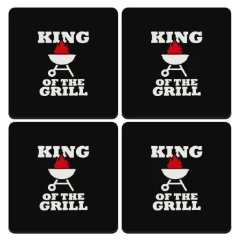 KING of the Grill, ΣΕΤ 4 Σουβέρ ξύλινα τετράγωνα (9cm)