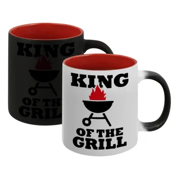 KING of the Grill, Κούπα Μαγική εσωτερικό κόκκινο, κεραμική, 330ml που αλλάζει χρώμα με το ζεστό ρόφημα