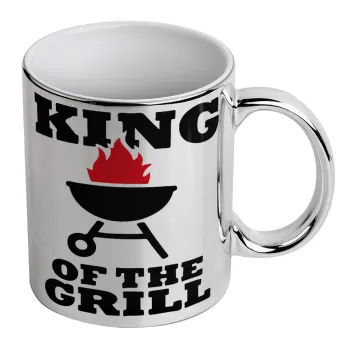 KING of the Grill, Mug ceramic, silver mirror, 330ml