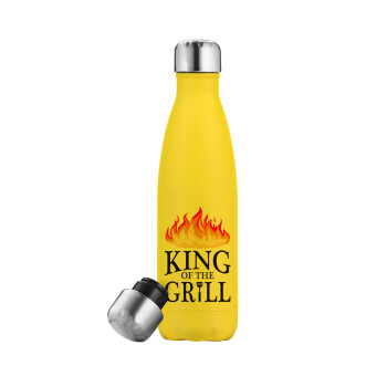 KING of the Grill GOT edition, Μεταλλικό παγούρι θερμός Κίτρινος (Stainless steel), διπλού τοιχώματος, 500ml