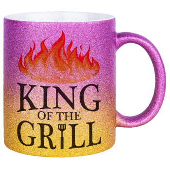 KING of the Grill GOT edition, Κούπα Χρυσή/Ροζ Glitter, κεραμική, 330ml