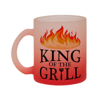KING of the Grill GOT edition, Κούπα γυάλινη δίχρωμη με βάση το κόκκινο ματ, 330ml