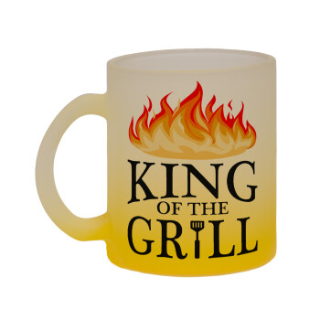 KING of the Grill GOT edition, Κούπα γυάλινη δίχρωμη με βάση το κίτρινο ματ, 330ml