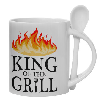 KING of the Grill GOT edition, Ceramic coffee mug with Spoon, 330ml (1pcs)