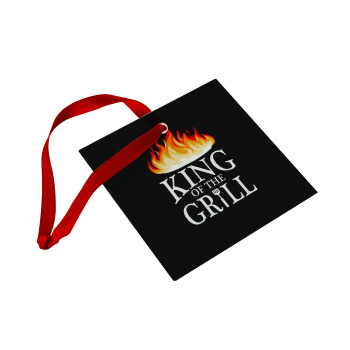KING of the Grill GOT edition, Χριστουγεννιάτικο στολίδι γυάλινο τετράγωνο 9x9cm
