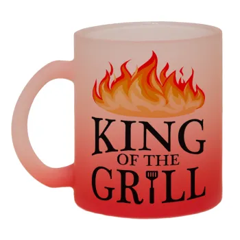 KING of the Grill GOT edition, Κούπα γυάλινη δίχρωμη με βάση το κόκκινο ματ, 330ml