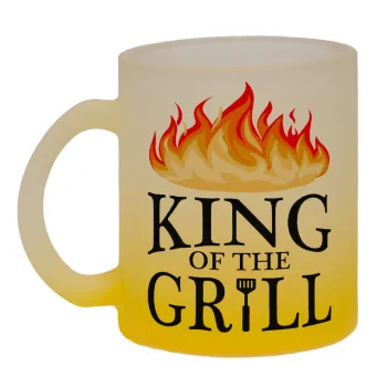 KING of the Grill GOT edition, Κούπα γυάλινη δίχρωμη με βάση το κίτρινο ματ, 330ml