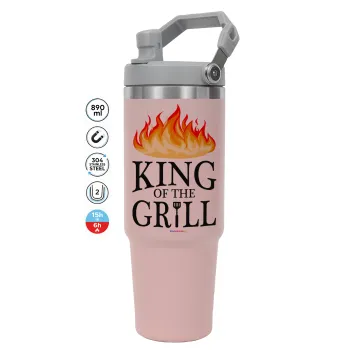 KING of the Grill GOT edition, Pink color, 890ml (30oz) stainless Steel Tumbler with Handle