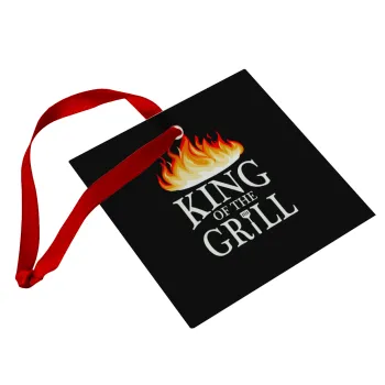 KING of the Grill GOT edition, Christmas ornament, glass square ornament 9x9cm