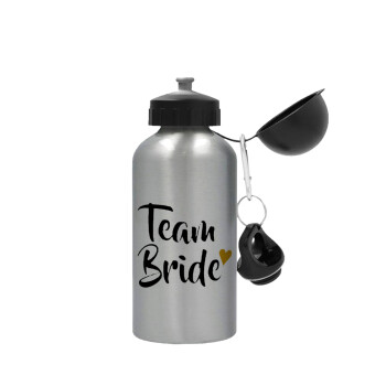 Team Bride, Metallic water jug, Silver, aluminum 500ml