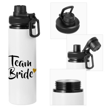 Team Bride, Metal water bottle with safety cap, aluminum 850ml