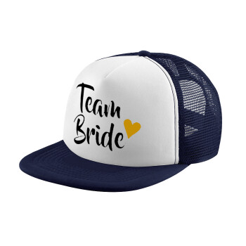 Team Bride, Καπέλο Ενηλίκων Soft Trucker με Δίχτυ Dark Blue/White (POLYESTER, ΕΝΗΛΙΚΩΝ, UNISEX, ONE SIZE)