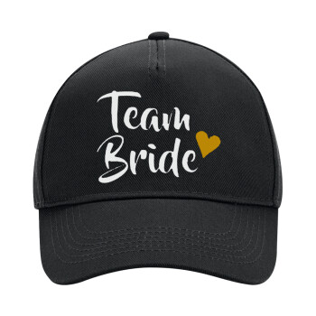 Team Bride, Adult Ultimate Hat BLACK, (100% COTTON DRILL, ADULT, UNISEX, ONE SIZE)