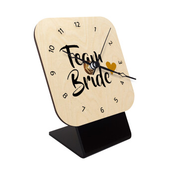 Team Bride, Quartz Table clock in natural wood (10cm)