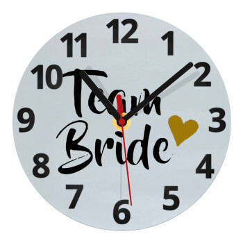 Team Bride, Ρολόι τοίχου γυάλινο (20cm)