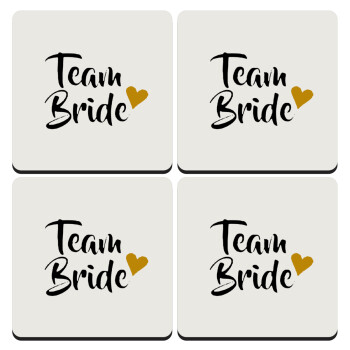 Team Bride, ΣΕΤ 4 Σουβέρ ξύλινα τετράγωνα (9cm)