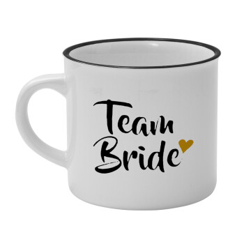 Team Bride, Κούπα κεραμική vintage Λευκή/Μαύρη 230ml