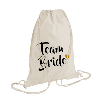 Team Bride, Τσάντα πλάτης πουγκί GYMBAG natural (28x40cm)